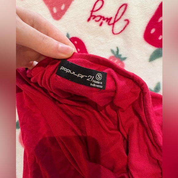 Popular 21 Strapless Tube Top – Deep Red - Picture 3 of 4